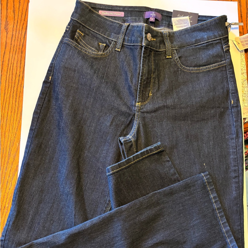 NYDJ Women's Straight Leg Jeans - Dark Blue